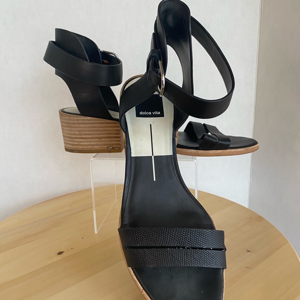 Dolce Vita Black Sandals with Block Heel